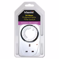 Infapower X011 Home Kitchen Programmable 24 Hour Time Switch - White