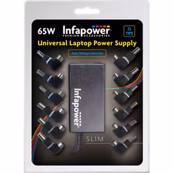 Infapower P033 Universal Laptop Power Supply 65W Automatic 12 Tips