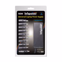 Infapower P034 Universal Laptop Power Supply 90W with USB port 10 Tips
