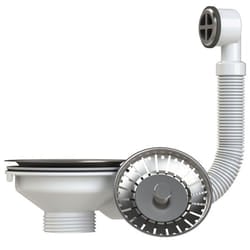 Kitchen Sink Basket Strainer Waste and Round Overflow