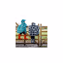 BundleBean - Toddler Poncho - Comes With Stuff Sac -Universal Fit, Peaked Hood, Easy Poppers Under Chin and Arms -Waterproof Rain Poncho for Ages 2-4