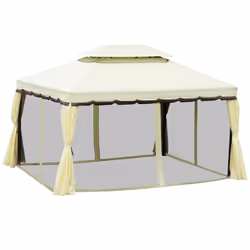 Outsunny 3m x 3.6m Aluminium Gazebo Canopy Patio Marquee Party Tent Cream White - Additional view 7