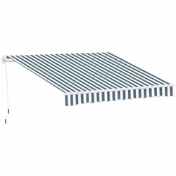 Outsunny Garden Sun Shade Canopy Retractable Awning, 2.5 x 2m, Green and White - Additional view 8