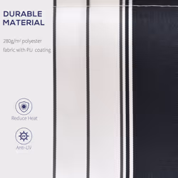 Outsunny Garden Sun Shade Canopy Retractable Awning, 2.5 x 2m, Blue and White