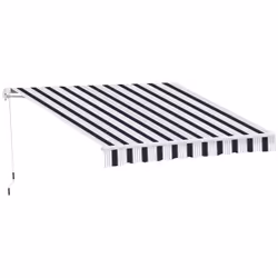 Outsunny Garden Sun Shade Canopy Retractable Awning, 2.5 x 2m, Blue and White - Additional view 8