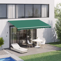 Outsunny Garden Sun Shade Canopy Retractable Awning, 4 x 3(m), Green