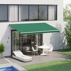 Outsunny Garden Sun Shade Canopy Retractable Awning, 4 x 3(m), Green