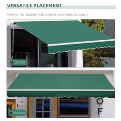 Outsunny Garden Sun Shade Canopy Retractable Awning, 4 x 3(m), Green