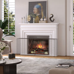 HOMCOM Fireguard Fire Safe Guard Extending Fireplace Wire Mesh Screen Cover