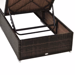 Outsunny Patio Rattan Chaise Lounge Garden Pool Wicker Sun Lounger Adjustable - Additional view 7