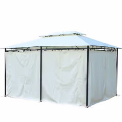 Outsunny Beige 4m x 3m Gazebo | Steel Framed Outdoor Party Tent