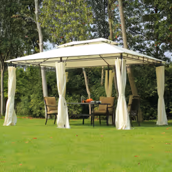 Outsunny Beige 4m x 3m Gazebo | Steel Framed Outdoor Party Tent - Additional view 5