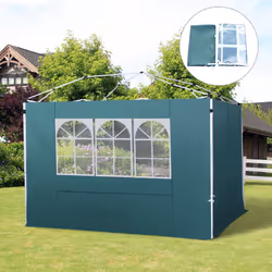 Outsunny Gazebo Replacement Exchangeable Wall Panels w/  Window, Dark Green