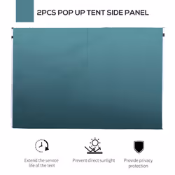 Outsunny Gazebo Replacement Exchangeable Wall Panels w/  Window, Dark Green