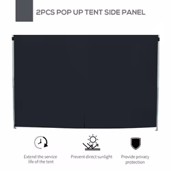 Outsunny Gazebo Replacement Exchangeable Wall Panels w/  Window, Black