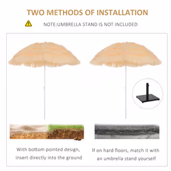 Garden Patio Hawaii Beach Sun Umbrella Sunshade Outdoor Folding Tilting Parasol - Additional view 10