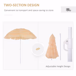 Garden Patio Hawaii Beach Sun Umbrella Sunshade Outdoor Folding Tilting Parasol - Additional view 4