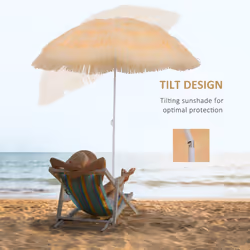 Garden Patio Hawaii Beach Sun Umbrella Sunshade Outdoor Folding Tilting Parasol - Additional view 5