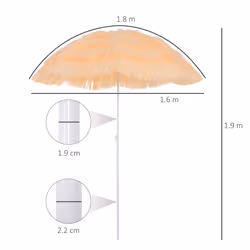 Garden Patio Hawaii Beach Sun Umbrella Sunshade Outdoor Folding Tilting Parasol - Additional view 9