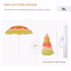 Garden Patio Hawaii Beach Sun Umbrella Sunshade Outdoor Folding Tilting Parasol