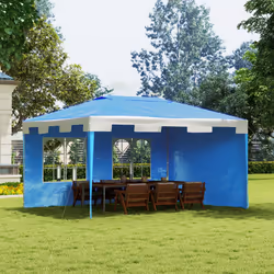 Outsunny 4 x 3 m Garden Gazebo Outdoor Canopy Marquee Party Tent Blue