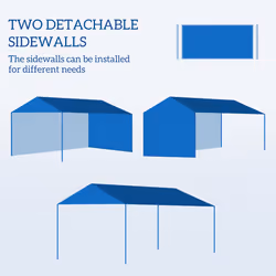 Outsunny 4 x 3 m Garden Gazebo Outdoor Canopy Marquee Party Tent Blue