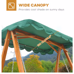 Outsunny Swing Chair 3 Seater Swinging Wooden Hammock Garden Seat Outdoor Canopy