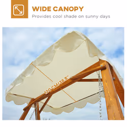 Outsunny 2 Seater Wooden Garden Swing Chair Seat Hammock Bench Furniture Lounger