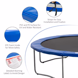 HOMCOM 13 FT Trampoline Accessories Surround Pad Spring Padding Sky Blue