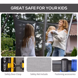 HOMCOM 8' Trampoline Bounce Safety Fence Round Trampoline Enclosure Net 6 Poles