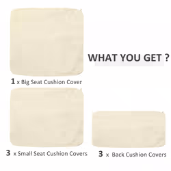 Outsunny 7pc Cream Rattan Wicker Furniture Home Sofa Cushion Cover Replacement
