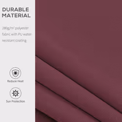 Outsunny Garden Sun Shade Canopy Retractable Awning, 3 x 2.5m, Wine Red