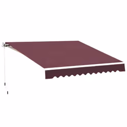 Outsunny Garden Sun Shade Canopy Retractable Awning, 3 x 2.5m, Wine Red - Additional view 4