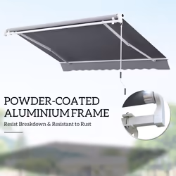 Outsunny Garden Sun Shade Canopy Retractable Awning, 4 x 3(m), Grey - Additional view 4
