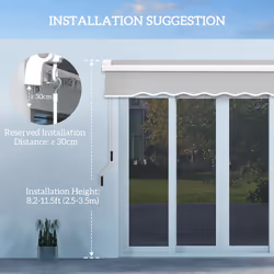 Outsunny Garden Sun Shade Canopy Retractable Awning, 4 x 3(m), Grey - Additional view 5