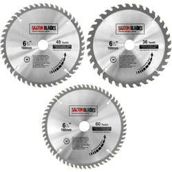 TCT160MXC Saxton TCT Circular Wood Saw Blades 160mm x 20mm for Festool TS55 Bosch Makita (Pack of 3)