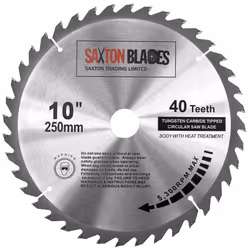 TCT Circular Wood Saw Blade 250mm x 30mm x 40T for Bosch, Makita etc fits 255mm saws