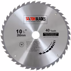 TCT26040T Saxton TCT Circular Wood Saw Blade 260mm x 40T Compatible with Festool Bosch Makita Dewalt