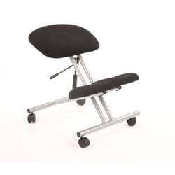 Dynamic Kneeling Stool Black Fabric Silver Frame OP000072 DD