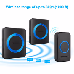 TeckNet Waterproof Twin Wireless Plug-in Doorbell Kit