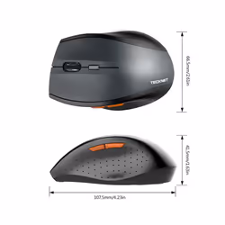 TeckNet Bluetooth Wireless Mouse, 12 Month Battery Life With Battery Indicator