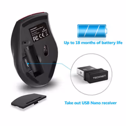 TeckNet Classic M002 Nano Wireless Mouse, 6 Buttons