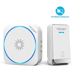 TECKNET No Battery Required Doorbell, Wireless Doorbell Self-Powered Push Button Wall Plug-in Cordless Door Chime at 492ft Range, 32 Chimes, 5-Level V