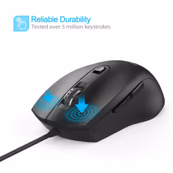 TeckNet Alpha S3 6-Button USB Wired Mouse Optical Office Business Gaming Mouse