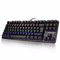 TeckNet Mechanical Keyboard Rainbow Backlit 88 Keys, UK Layout