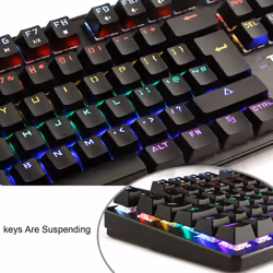 TeckNet Mechanical Keyboard Rainbow Backlit 88 Keys, UK Layout