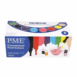 PME Paste Colour 8 Colour Set, Paste (substance), Black, Blue, Brown, Green, Pink, Purple, Red, Yellow, Artificial food color ...