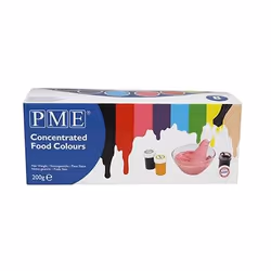 PME Paste Colour 8 Colour Set 200 g Paste (substance) Black, Blue, Brown, Green, Pink, Purple, Red, Yellow Artificial food coloring