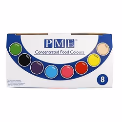 PME Paste Colour 8 Colour Set 200 g Paste (substance) Black, Blue, Brown, Green, Pink, Purple, Red, Yellow Artificial food coloring