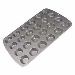 PME Mini Muffin Pan, Muffin pan, Round, Flat surface, Grey, Carbon steel, Grey